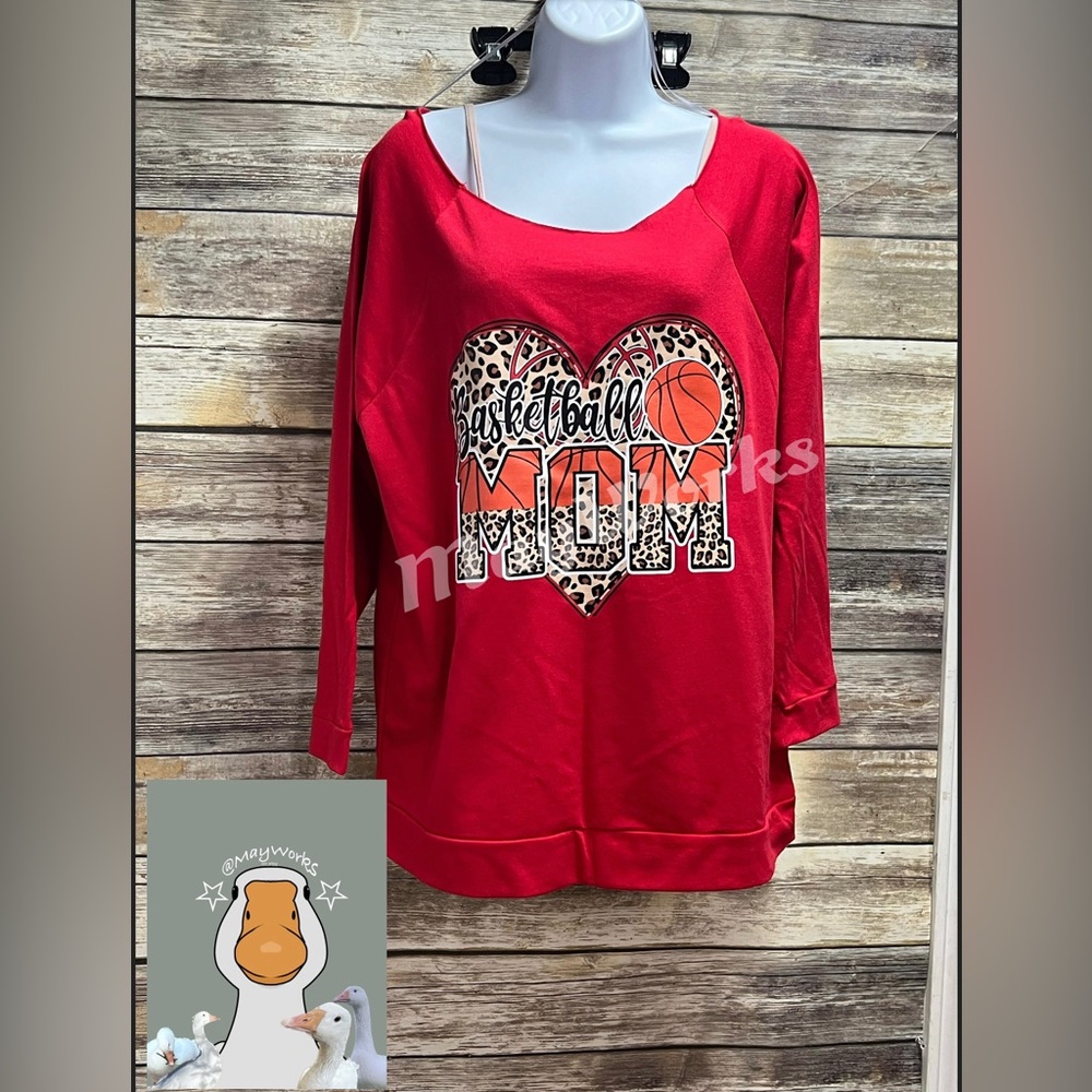 Basketball Mom raw hem shirt